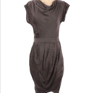 BCBGMaxazria Brown Short Sleeve Sheath Dress